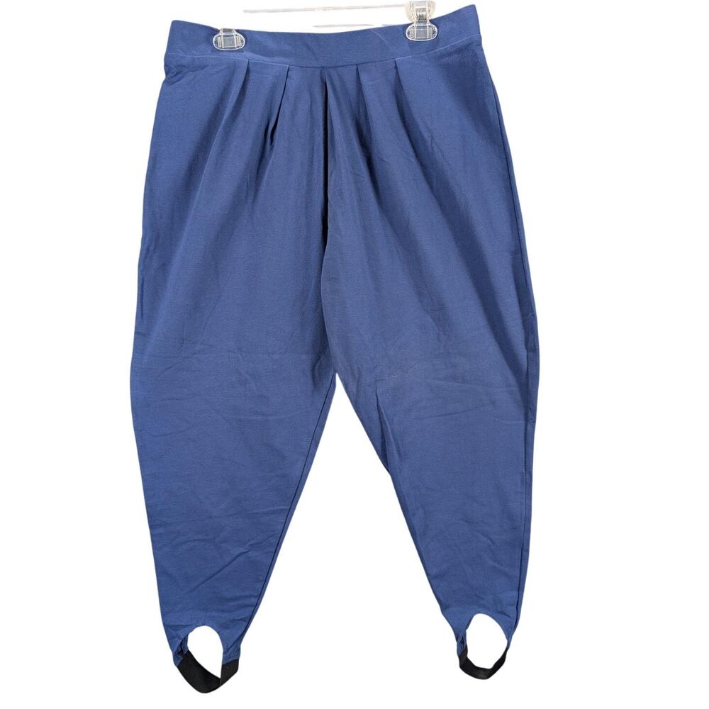 Wonell Pants Womens 20 Blue Stirrup Lycra Stretch Tapered High Waist Vintage 90s